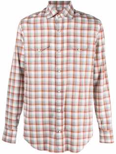 Eleventy клетчатая рубашка на кнопках