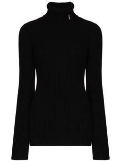 Saint Laurent джемпер с высоким воротником и монограммой