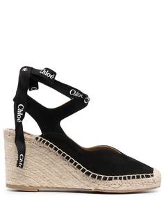 Chloé босоножки на танкетке с логотипом