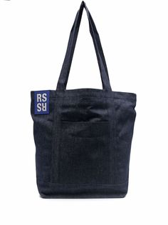 Raf Simons джинсовая сумка-тоут с нашивкой-логотипом