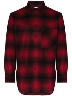 Saint Laurent фланелевая рубашка в клетку