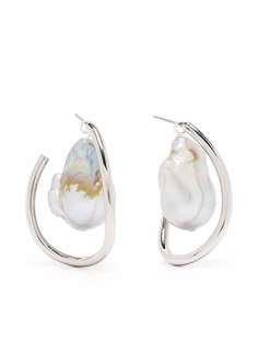 Mounser серьги Waxing Hoop с жемчугом