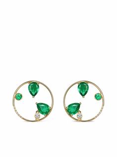 Gfg Jewellery серьги Project 2020 из желтого золота с изумрудами