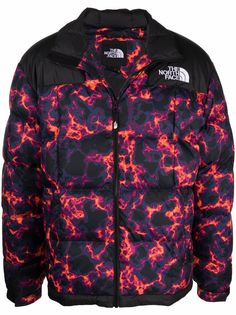 The North Face пуховик Lhotse с принтом