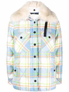Moncler Grenoble Curienne plaid shearling shirt jacket