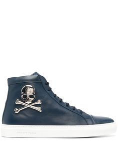 Philipp Plein высокие кеды с декором Skull