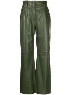 Alberta Ferretti leather high-waist trousers