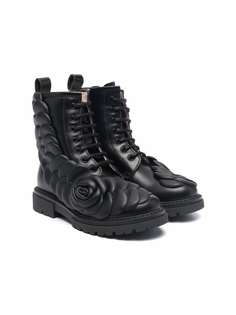 Florens floral-appliqué leather boots