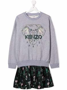 Kenzo Kids Elephant-embroidered dress set