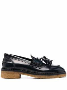 Closed bell polished leather loafers