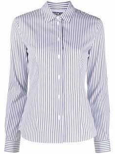 Moschino полосатая рубашка с длинными рукавами