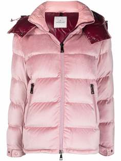 Moncler бархатный пуховик Holostee