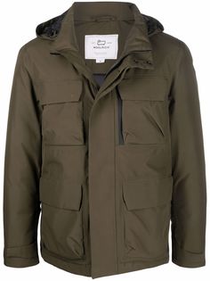 Woolrich пуховик с капюшоном и карманами