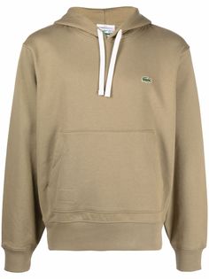 Lacoste organic cotton crocodile-applique hoodie