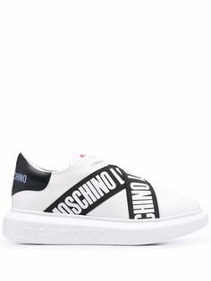 Love Moschino logo cross-strap trainers