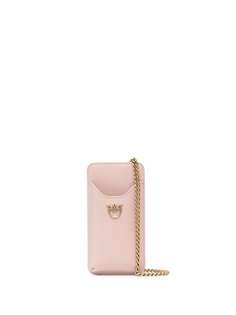 Pinko logo plaque leather phone case