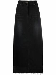 sacai джинсовая юбка макси с завышенной талией