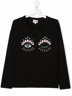 Kenzo Kids футболка с принтом и длинными рукавами
