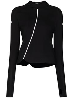 Off-White топ с длинными рукавами и капюшоном
