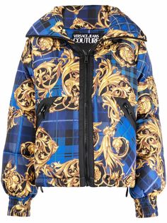 Versace Jeans Couture пуховик с узором Baroque