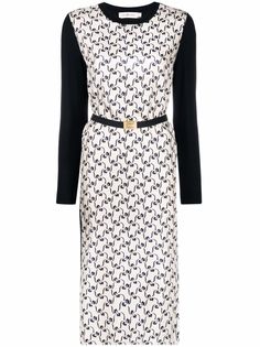 Tory Burch платье-джемпер с поясом и вышивкой