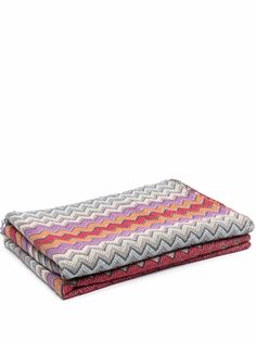 Missoni Home полосатое полотенце с бахромой