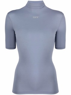 Off-White топ с высоким воротником и принтом Off