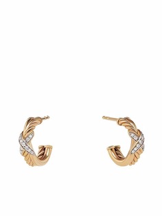 David Yurman серьги Petite X из желтого золота с бриллиантами