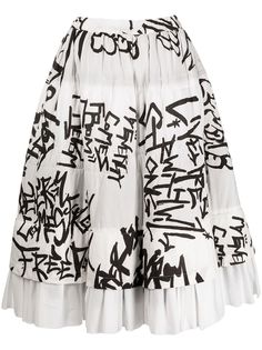 Comme Des Garçons плиссированная юбка с принтом
