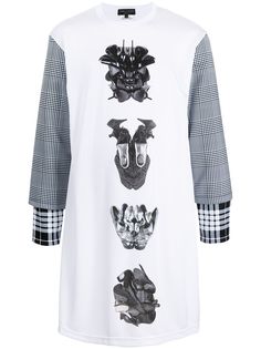 Comme Des Garçons Homme Plus футболка с клетчатыми рукавами