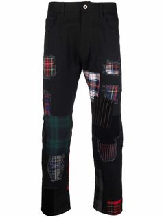 Junya Watanabe MAN прямые брюки в технике пэчворк