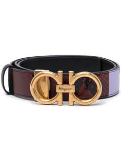 Salvatore Ferragamo ремень в технике пэчворк с пряжкой Gancini