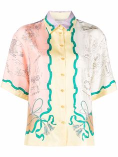 Emilio Pucci шелковая рубашка с принтом Holidays
