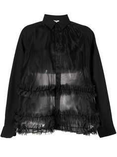 Comme Des Garçons Noir Kei Ninomiya прозрачная рубашка с оборками