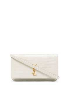 Saint Laurent мини-сумка Monogram с тиснением под крокодила