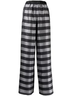 Emporio Armani полосатые брюки палаццо с пайетками