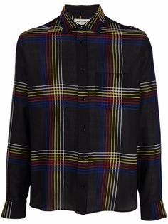 Saint Laurent шерстяная рубашка в клетку