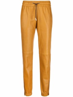Saint Laurent кожаные брюки с кулиской