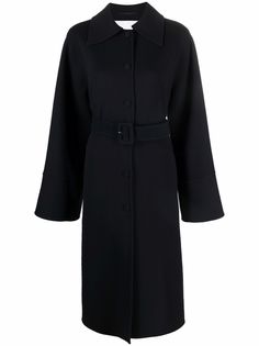 Jil Sander шерстяное пальто с широкими рукавами и поясом