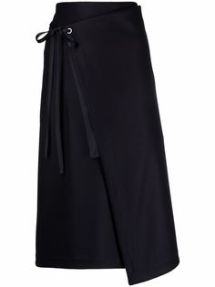 Jil Sander шерстяная юбка с завязками