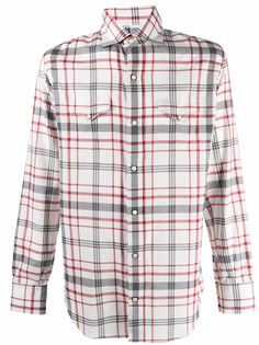 Eleventy клетчатая рубашка на пуговицах