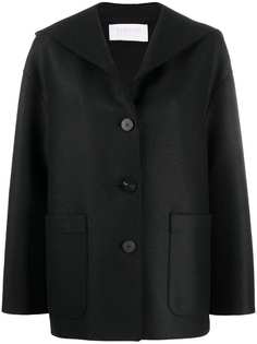 Harris Wharf London однобортное пальто с капюшоном