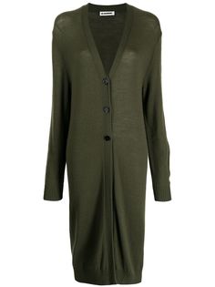 Jil Sander длинный шерстяной кардиган