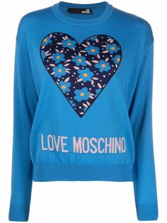 Love Moschino джемпер вязки интарсия с отделкой в рубчик