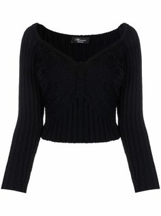 Blumarine трикотажный топ с длинными рукавами