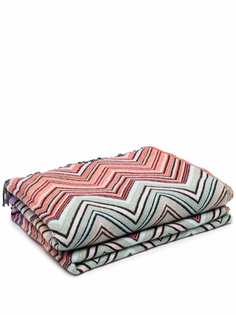 Missoni Home полосатое полотенце с бахромой