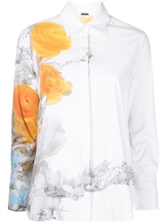 Adam Lippes поплиновая рубашка с цветочным принтом