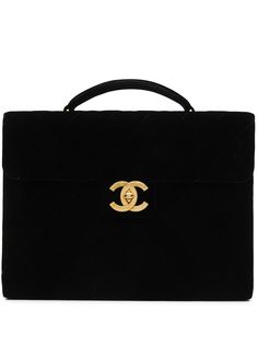 Chanel Pre-Owned стеганый портфель 1992-го года с логотипом CC