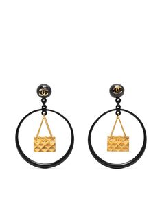 Chanel Pre-Owned серьги-кольца Classic Flap 1994-го года