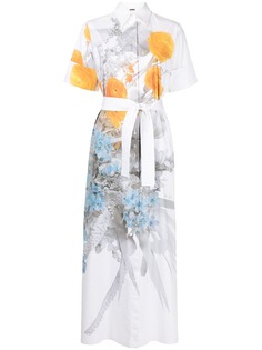 Adam Lippes поплиновое платье-рубашка с цветочным принтом